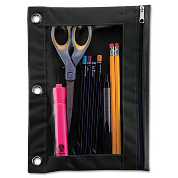 Advantus Binder Pencil Pouch, 10 X 7 3-8, Black-clear, 3-pack freeshipping - TVN Wholesale